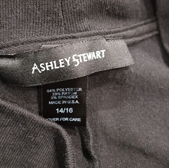 Ashley Stewart Jersey Blouse Top Oversized Kimono Sleeve Black Versatile Wear 1X - Picture 9 of 9